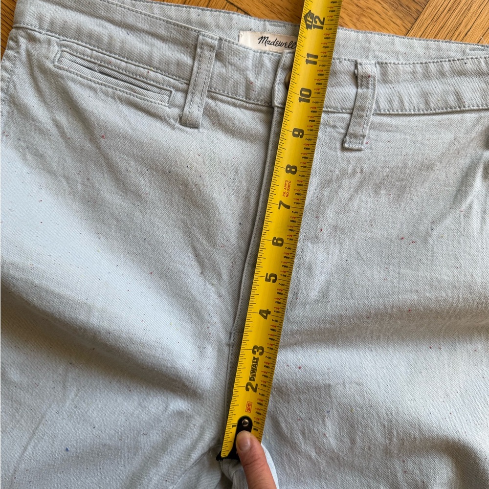 Madewell Emmett Cropped Wide Leg Pants, Light Blue Speckled Canvas, Sz 25, VGUC - Picture 12 of 16